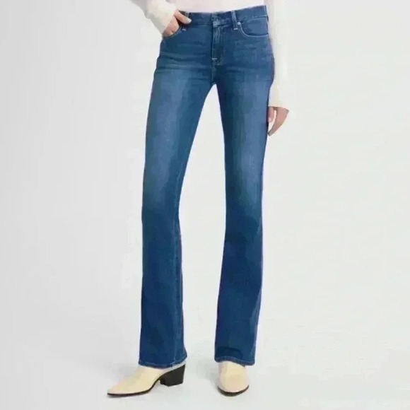 7 For All Mankind A Pocket Bootcut Jeans 28 / 6 Medium Wash Y2K Classic Fit - Picture 1 of 11
